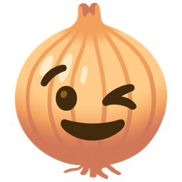 winking face and onion