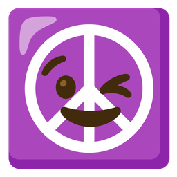 winking face and peace symbol