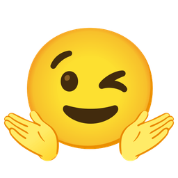 winking face and person shrugging