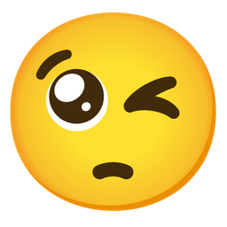 winking face and pleading face