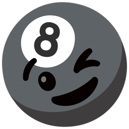 winking face and pool 8 ball