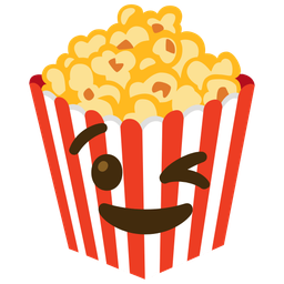 winking face and popcorn