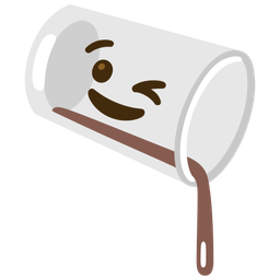 winking face and pouring liquid