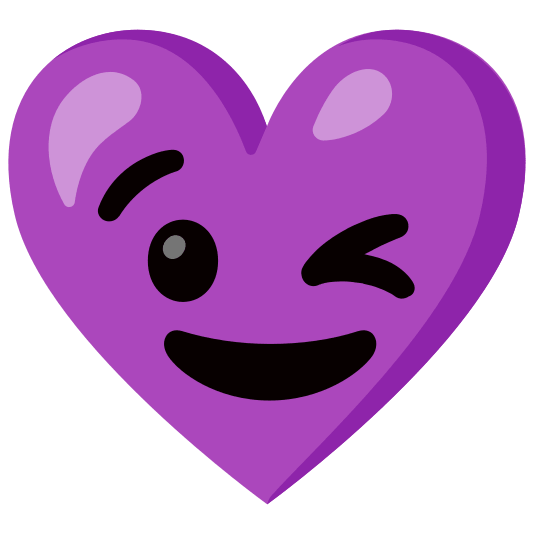 Winking face and Purple heart
