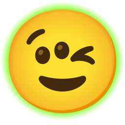 winking face and radioactive