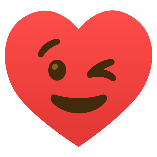 Winking face and Red heart
