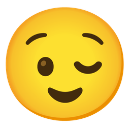 winking face and relieved face