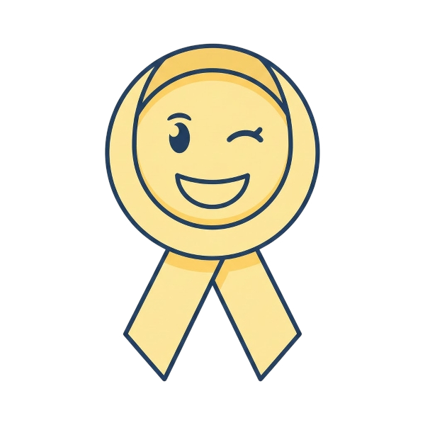 Winking face and Reminder ribbon