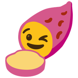 winking face and roasted sweet potato