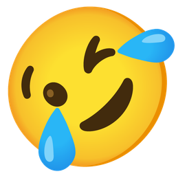 Winking face and Rolling on the floor laughing