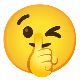 winking face and shushing face