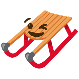 winking face and sled