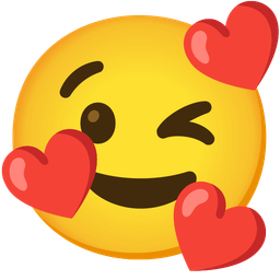 Winking face and Smiling face with hearts