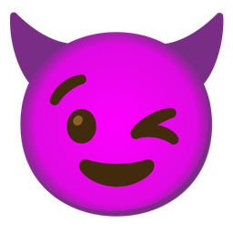 winking face and smiling face with horns