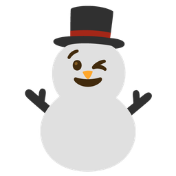 winking face and snowman without snow