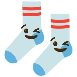 winking face and socks