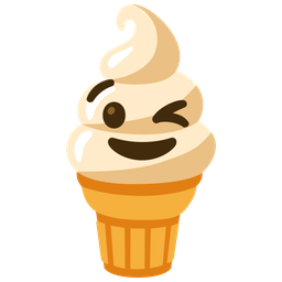 winking face and soft ice cream