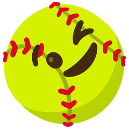 winking face and softball