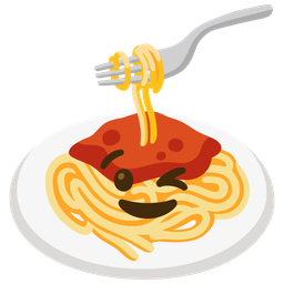 winking face and spaghetti