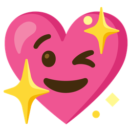 winking face and sparkling heart