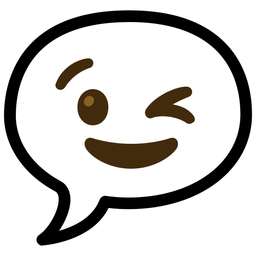 winking face and speech balloon