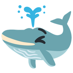 winking face and spouting whale