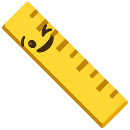 winking face and straight ruler
