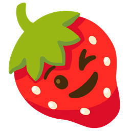 winking face and strawberry