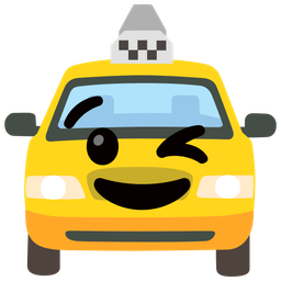winking face and taxi