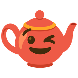 winking face and teapot