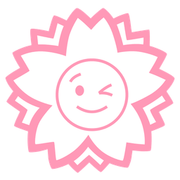 winking face and white flower
