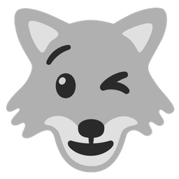 winking face and wolf