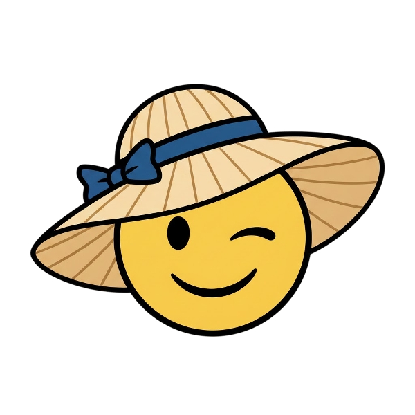 Winking face and Woman’s hat