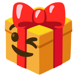 winking face and wrapped gift