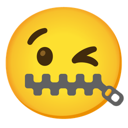 winking face and zipper-mouth face