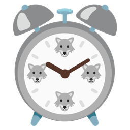 Wolf and Alarm clock
