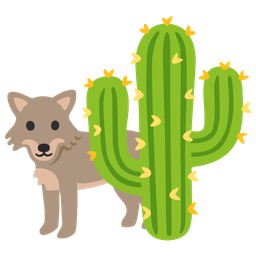 Wolf and Cactus