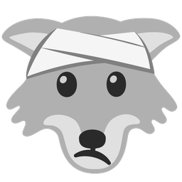 Wolf and Face with head-bandage