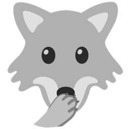 Wolf and Face with open eyes and hand over mouth