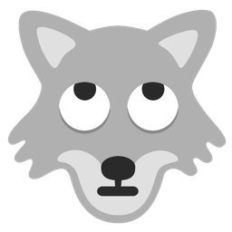 Wolf and Face with rolling eyes