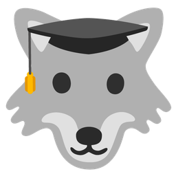 Wolf and Graduation cap