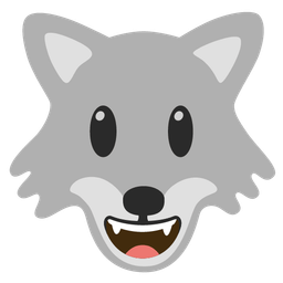 Wolf and Grinning face with big eyes