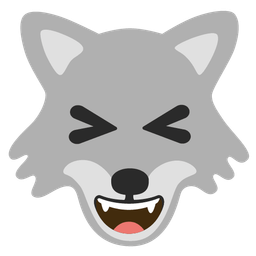 Wolf and Grinning squinting face