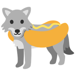 wolf and hot dog