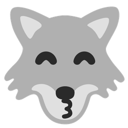 Wolf and Kissing face with smiling eyes