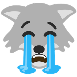 Wolf and Loudly crying face