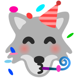 Wolf and Partying face