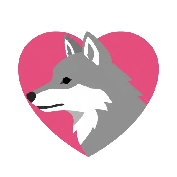 Wolf and Pink heart