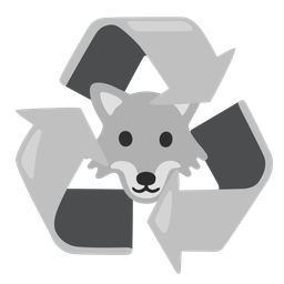 Wolf and Recycling symbol