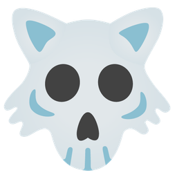 wolf and skull